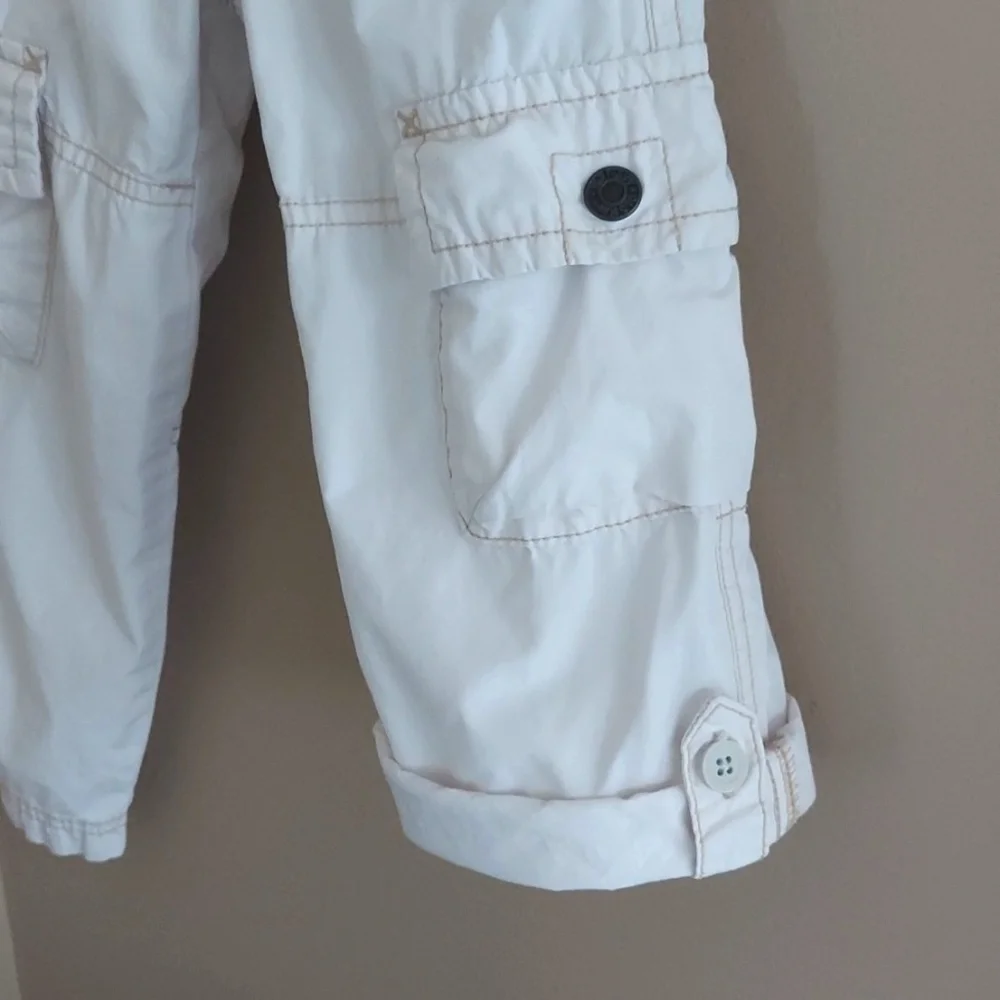 Old Navy light weight rolled up cargo pants adjustable waist - light beige - 3T